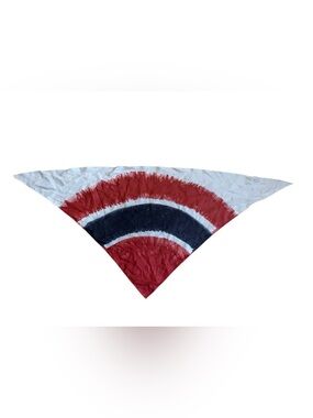 Hand Painted Red White & Blue Bandana Scarf Wrap Patriotic Purse Accessory